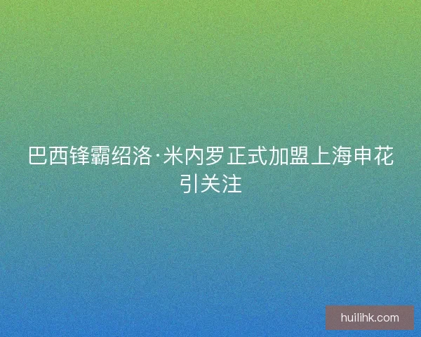 巴西锋霸绍洛·米内罗正式加盟上海申花引关注